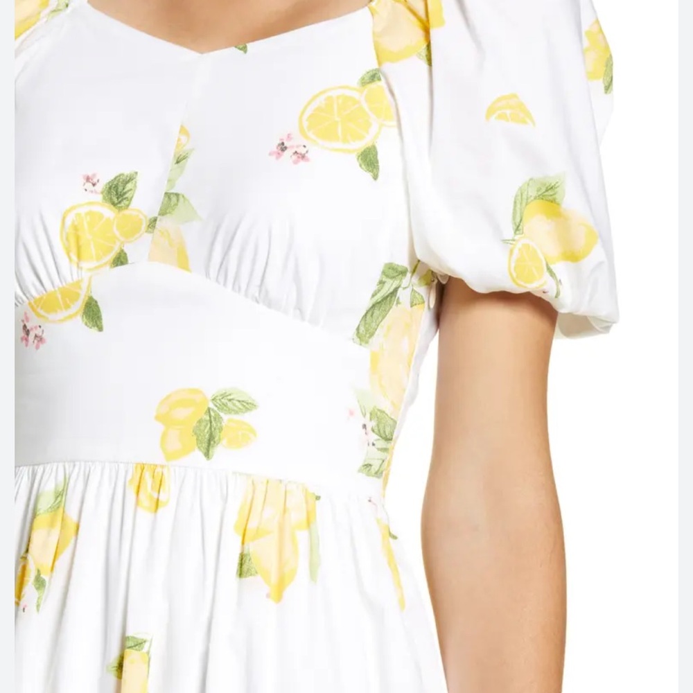 Rachel Parcell White and Yellow Lemon Print Dress
